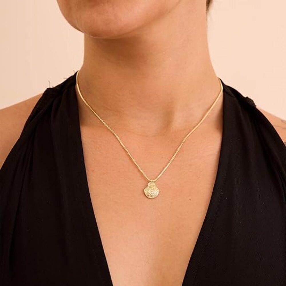 Neiman Marcus 14K Gold-Plated Shell Pendant Necklace